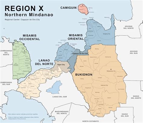 Zip Codes in Region X: Northern Mindanao, Philippines.